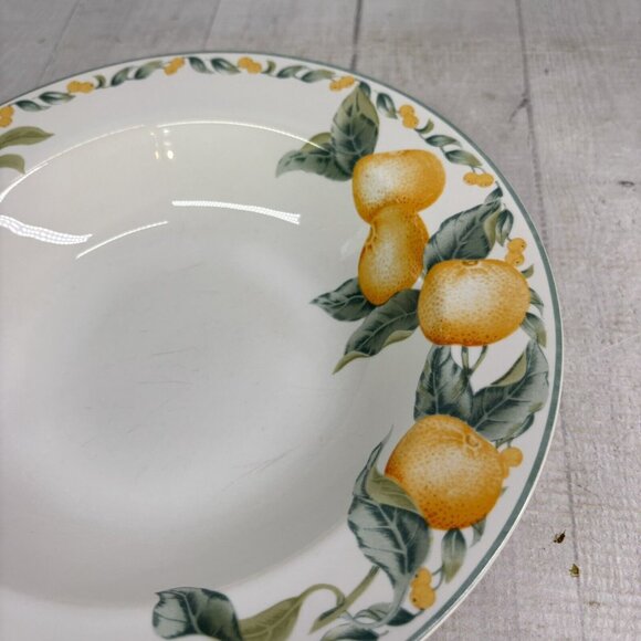 Vintage Julie Pople Avon COUNTRY FRUIT  Porcelain Large Rim Soup Bowls Set of 4 - Picture 15 of 16